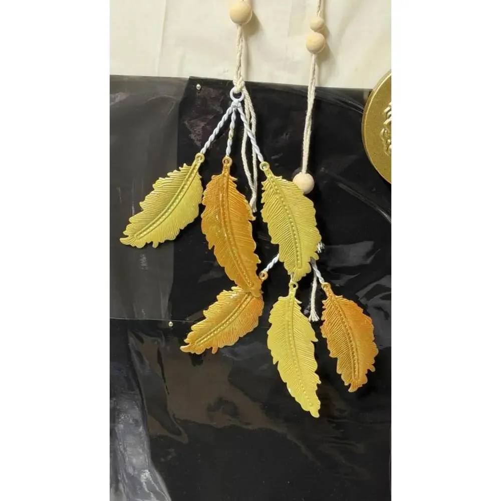 Large Metal Dream Catcher Wall Hanging Gold Feathers Boho‎ Decor 30” Long